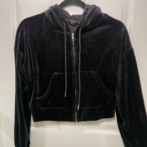 Black Velvet Women's Hoodie Jacket